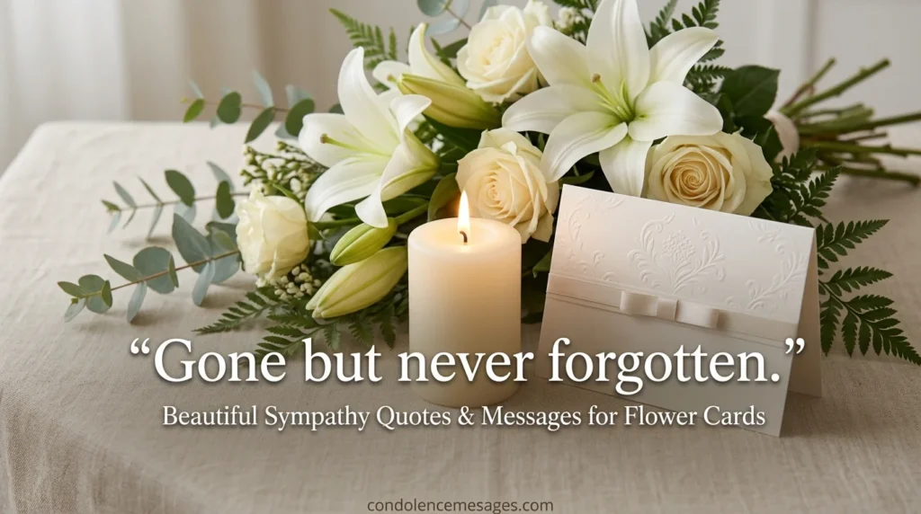 105+ Sympathy Card Messages for Flowers by Relationship